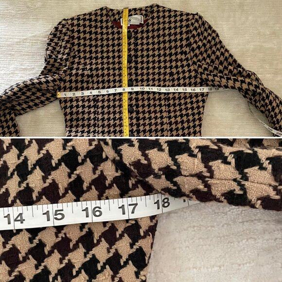 Carlisle Vintage Houndstooth Wool Blend Blazer Womens Sz 6 Jacket Professional - Picture 8 of 12